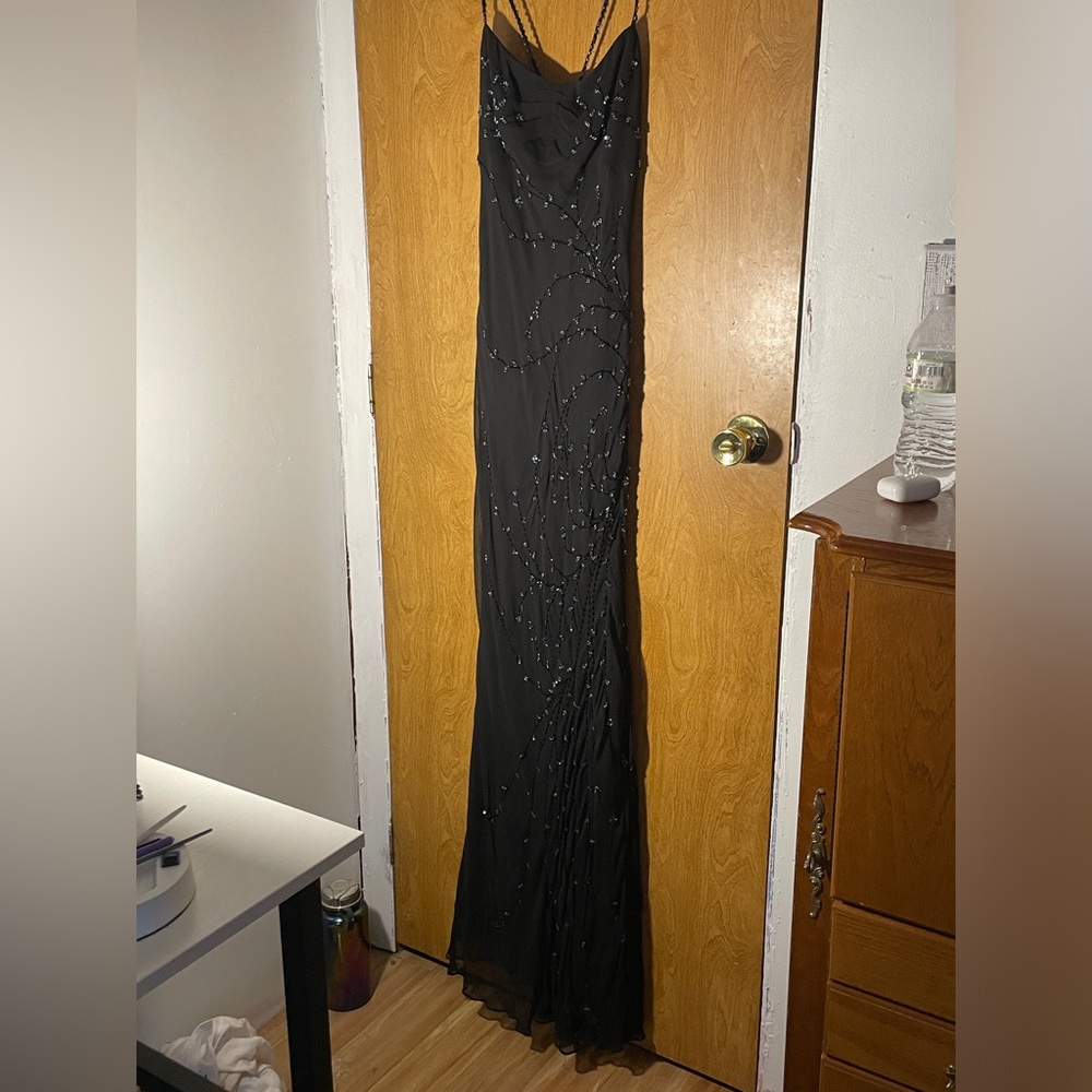 silk evening gown